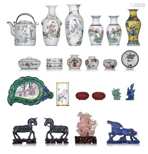 A collection of various Chinese objects, mostly Republic per...