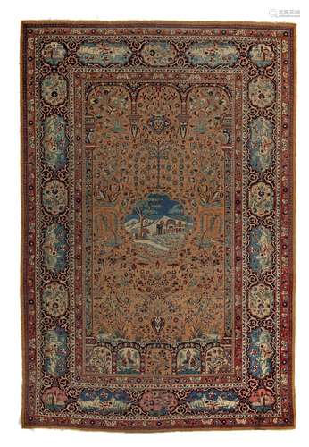 A fine antique Persian Kashan rug, 196 x 130 cm (+)