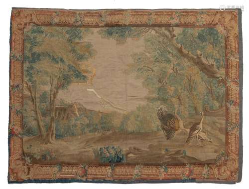 An 18th century Aubusson verdure wall tapestry, 239 x 315 cm