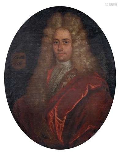 The portrait of a member of a Scottish clan, late 17thC, oil...