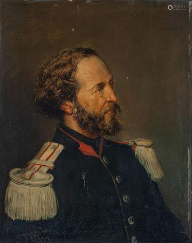 Henri Dobbelaere (1829-1885), the portrait of a military off...