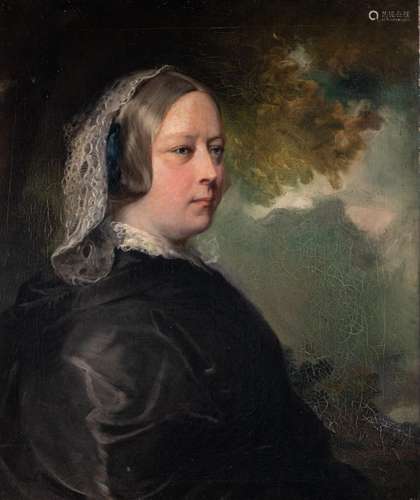 Richard Waller (1811-1882), the portrait of a lady in a gard...