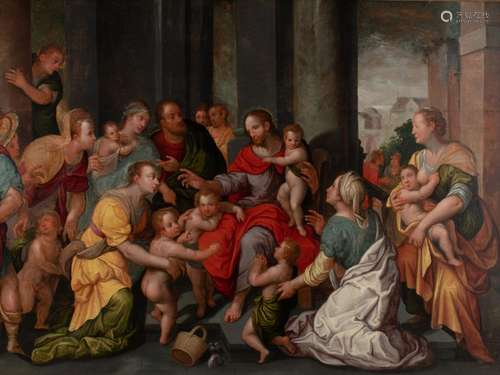 Attributed to Frans Floris, Let the children come to me, 16t...