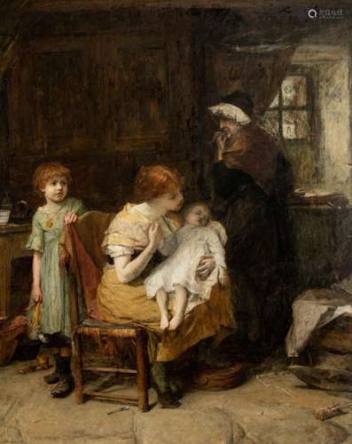 John Burr (1831-1893), the ill child, 1883, oil on canvas, 1...