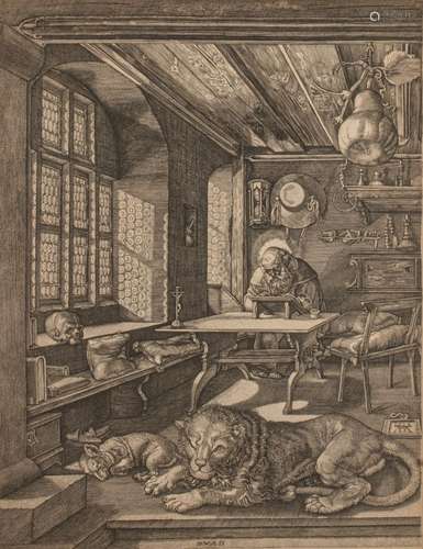 Hieronymus Wierix (1553ñ1619), 'Saint Jerome in His Study', ...