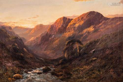 H. James, Highland landscape with a stream, oil on canvas, 5...