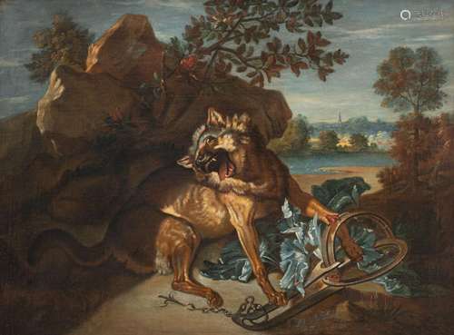 Follower of Jean-Baptiste Oudry (1686-1755), 'Loup pris au p...