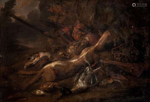 Frans Snyders (1579-1657), hunting still life with poultry a...