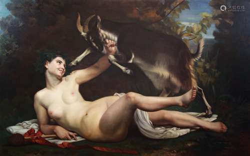 A fine copy after 'Une Bacchante' by William Bouguereau (182...