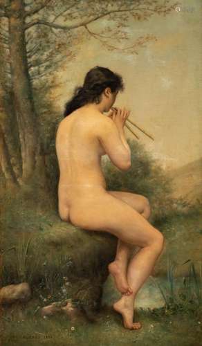 Charles CrËs (1850-1907), a wood nymph, 1884, oil on canvas,...