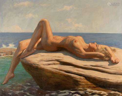 Marcel RenÈ Herrfeldt (1889-1965), a sunbathing female nude,...