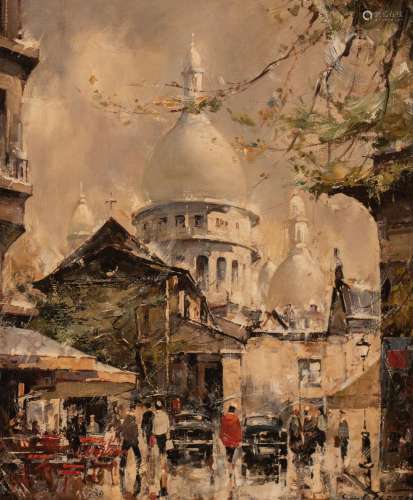 Simon Van Gelderen (1905-1986), View of Montmartre, oil on c...
