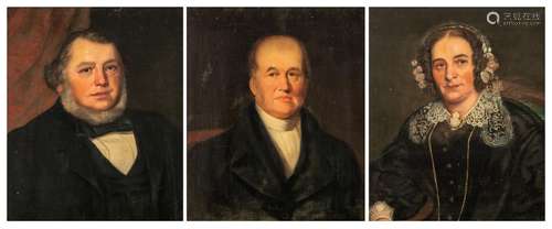 Three 19thC family portraits, 51 x 61 cm