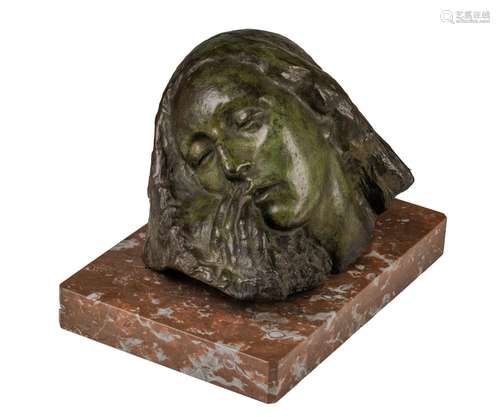 Mathieu DesmarÈ (1877-1946), green patinated bronze bust on ...