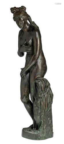 The bathing Venus, after the antique, patinated metal, H 75 ...