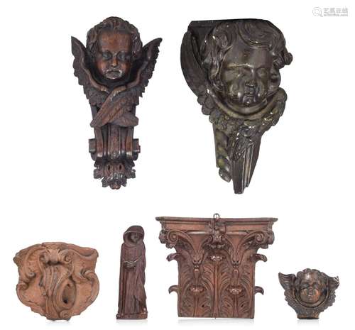 A collection of various decorative sculpted items, H 10 - 40...