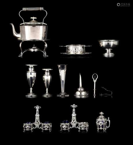 An interesting collection of various silver and silver-plate...