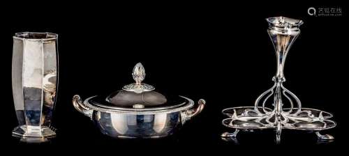 A collection of silver-plated items, by Christofle and other...