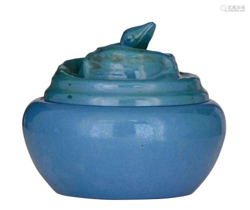 Jan Schonk (1889-1979), salamander tureen, blue glazed ceram...