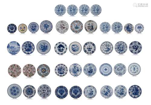 A large and various collection of 41 Delft dishes, 18th - 19...