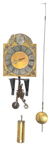 A brass wall clock, signed Judocus Bultinck, dated 1781, H 3...