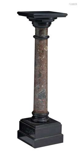 A Neoclassical marble pedestal, H 105 cm