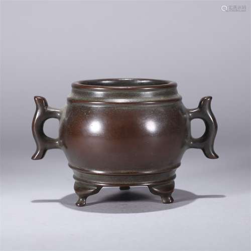 Bronze Double-Eared Tripod Censer