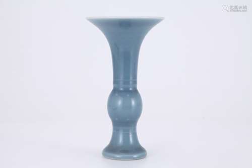 Blue Glaze Gu Vessel