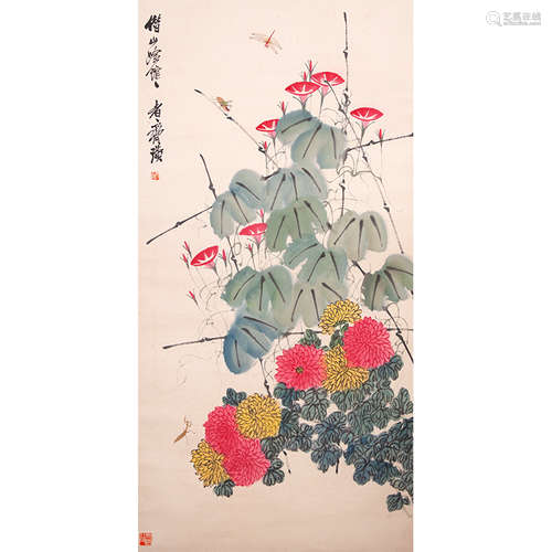 Chinese Flower And Insect Painting, Ink And Color On Paper, ...