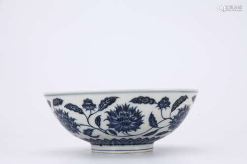 Blue And White Floral Bowl