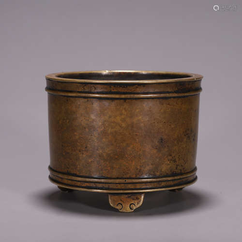 Bronze String-Pattern Censer