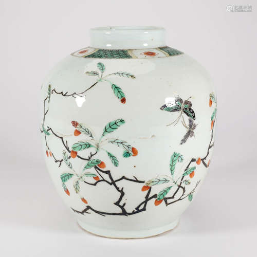 Wucai Flower And Butterfly Jar