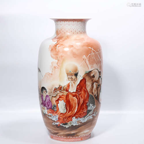 Famille Rose Immortal Vase