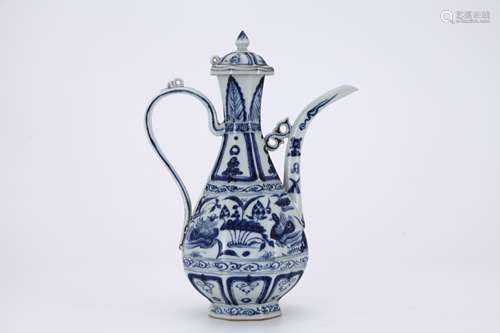 Blue And White Playing Mandarin Duck Ewer