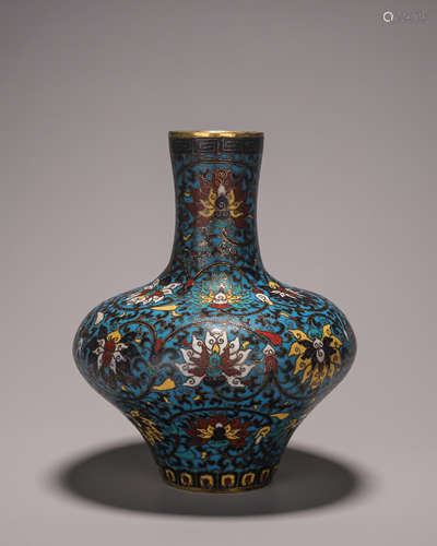 Cloisonne Enamel Floral Vase