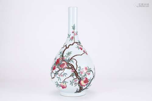 Famille Rose Floral And Fruit Vase