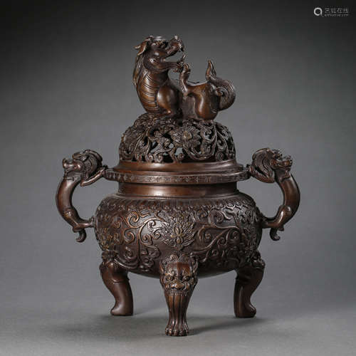 CHINESE MING DYNASTY BRONZE FUMIGATION FURNACE