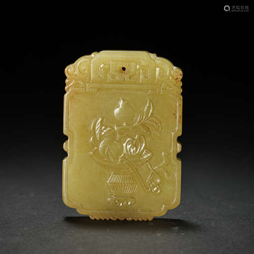 CHINESE QING DYNASTY HETIAN JADE PLAQUE