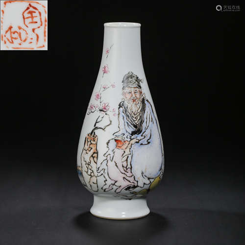 20TH CENTURY CHINESE FAMOUS BOTTLE NECK