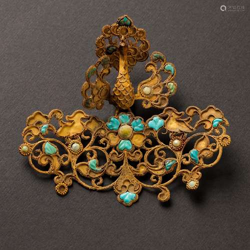 CHINESE HAN DYNASTY PURE GOLD JEWELRY