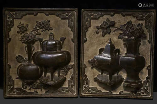 PAIR OF CHINESE QING DYNASTY STONE CARVINGS