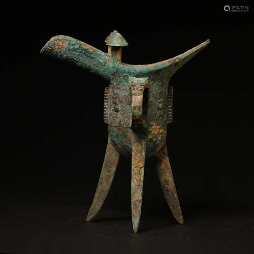 CHINESE WARRING STATES PERIOD BRONZE JUE CUP