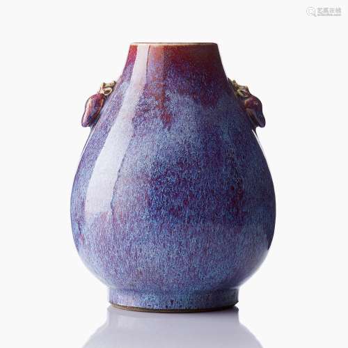 An Imposing and Fine Flambé Glazed Pear-Shaped Vase