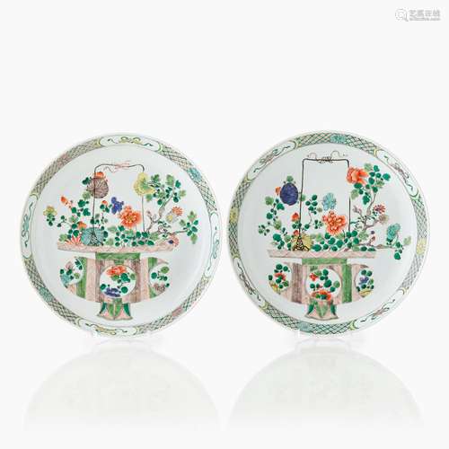 A Pair of Chinese Famille Verte Dishes