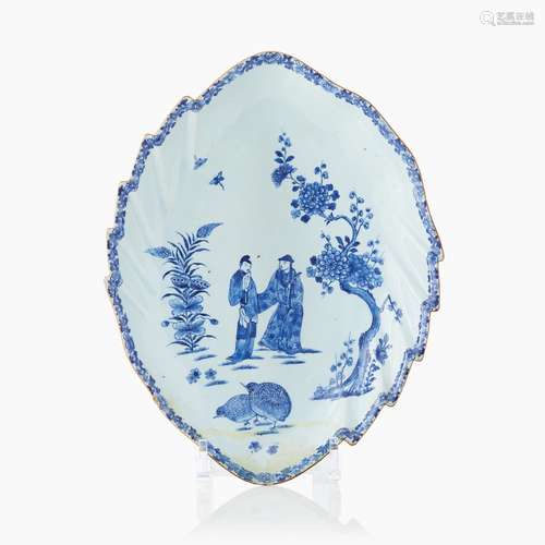 A Large Chinese Blue and White Dish