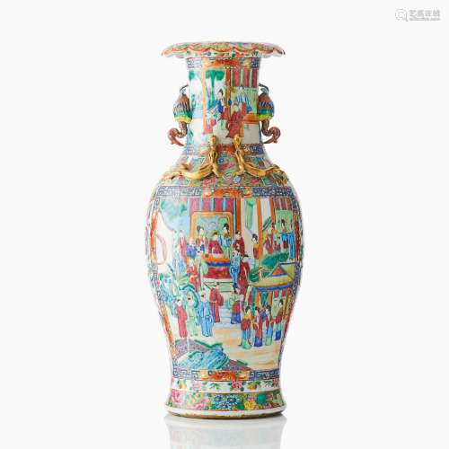 A Chinese Canton Famille Rose Vase
