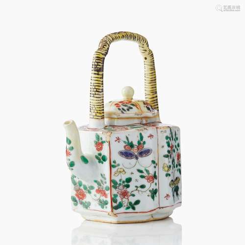 A Chinese Famille Verte Teapot and Cover