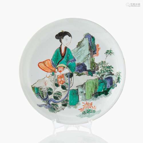 A Chinese Famille Verte Saucer