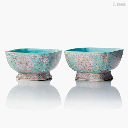 A Pair of Chinese Famille Rose Bowls