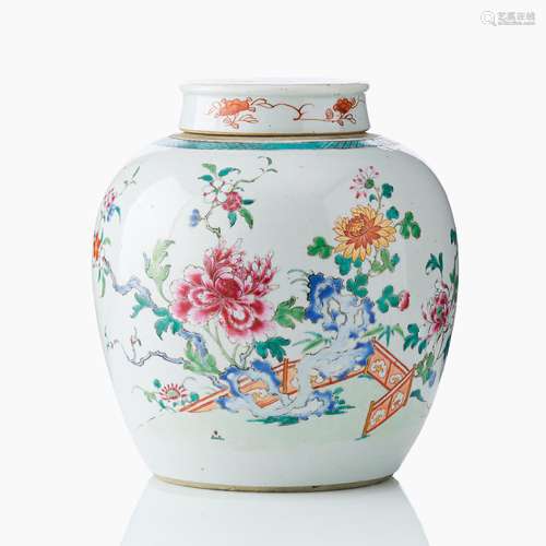 A Chinese Famille Rose Jar